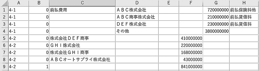 複数の内訳明細書を１つのシートに纏める必要があります