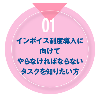 01 インボイス制度導入に向けてやらなければならないタスクを知りたい方