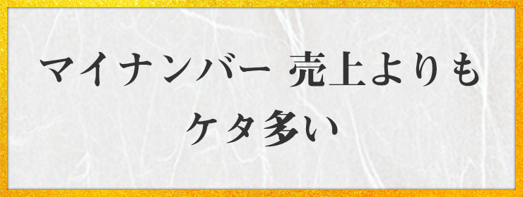 マイナンバー 売上よりも ケタ多い