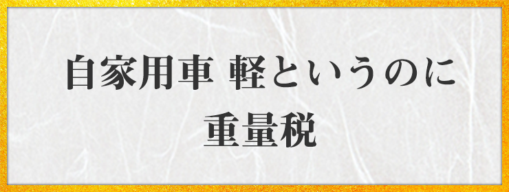 自家用車 軽というのに 重量税