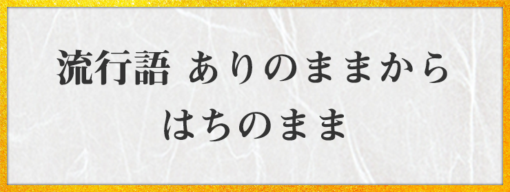 流行語 ありのままから はちのまま