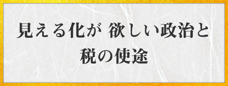 見える化が 欲しい政治と 税の使途