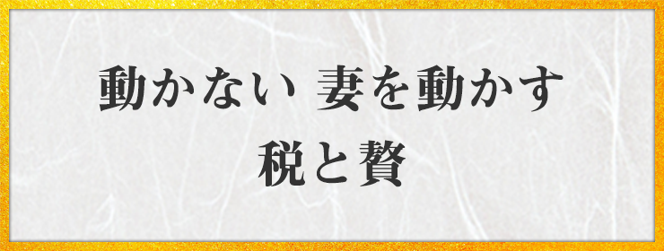 動かない 妻を動かす 税と贅