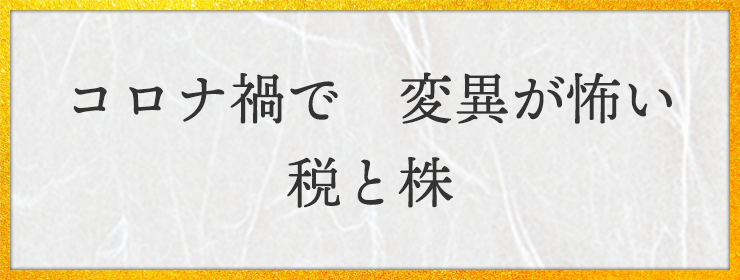 コロナ禍で　変異が怖い　税と株